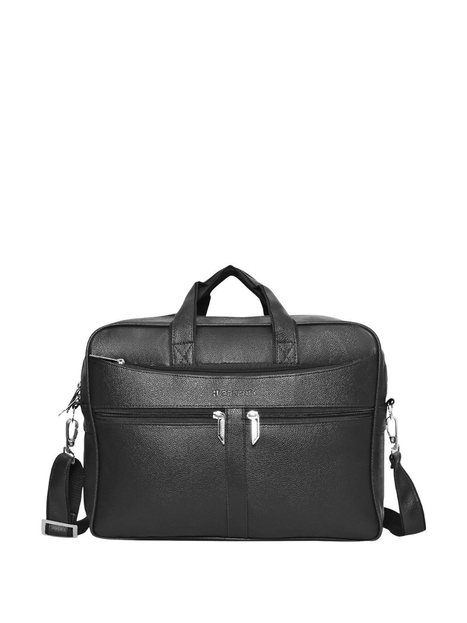 Priority Black Synthetic Large Messenger Bag