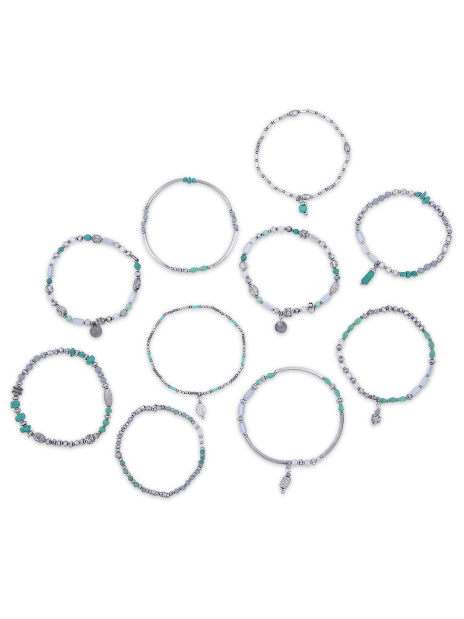 Accessorize London Women's Turquoise Stretch Bracelets Multipack