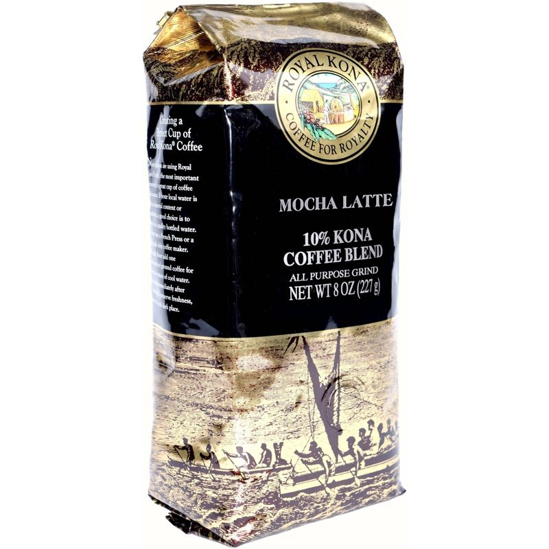 Royal Kona Mocha Latte Medium Roast Ground Coffee - 8oz