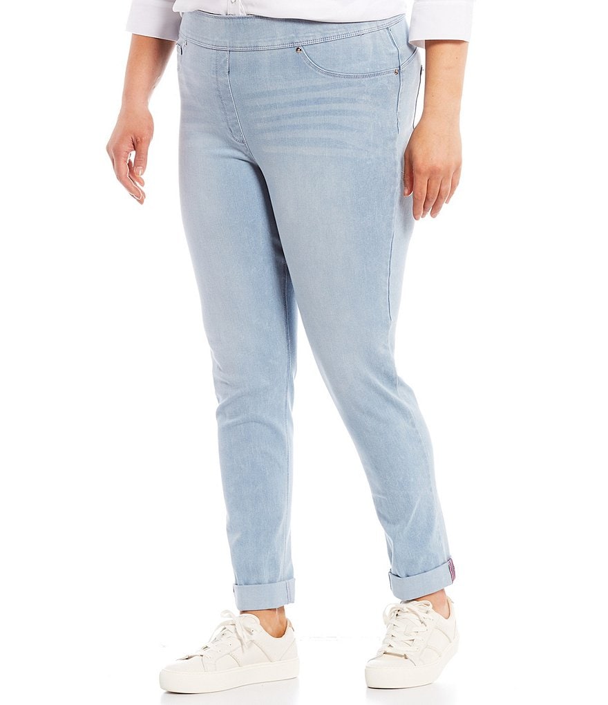 Slim Factor by Investments Plus Size Classic Waist Denim Skinny Cuff Legging