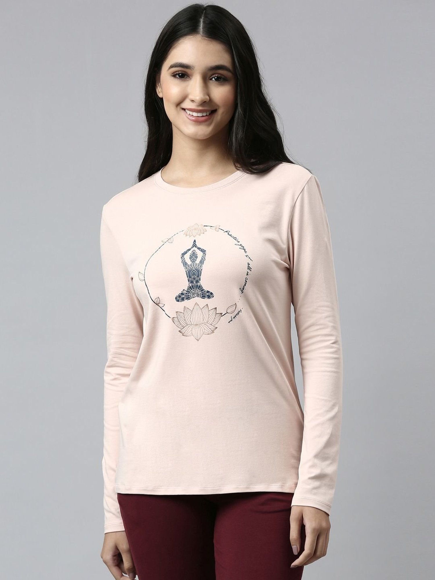 Enamor Pink Graphic Print T-Shirt