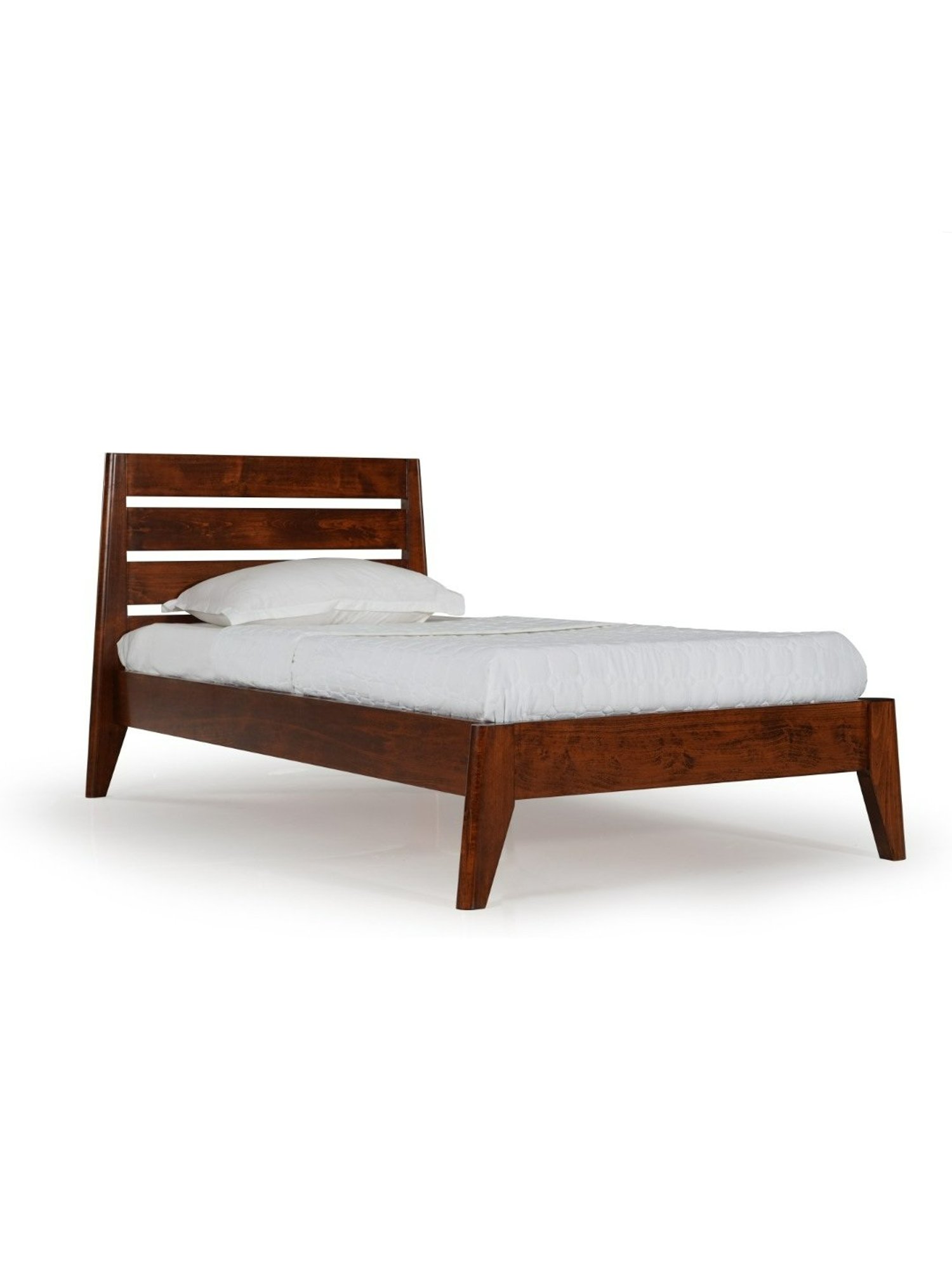 Pure Leed Solid Wood Single Bed In Brown Colour
