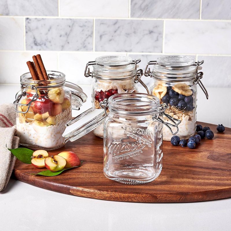 Mason Craft & More 12oz Set of 4 Mini Clamp Jars