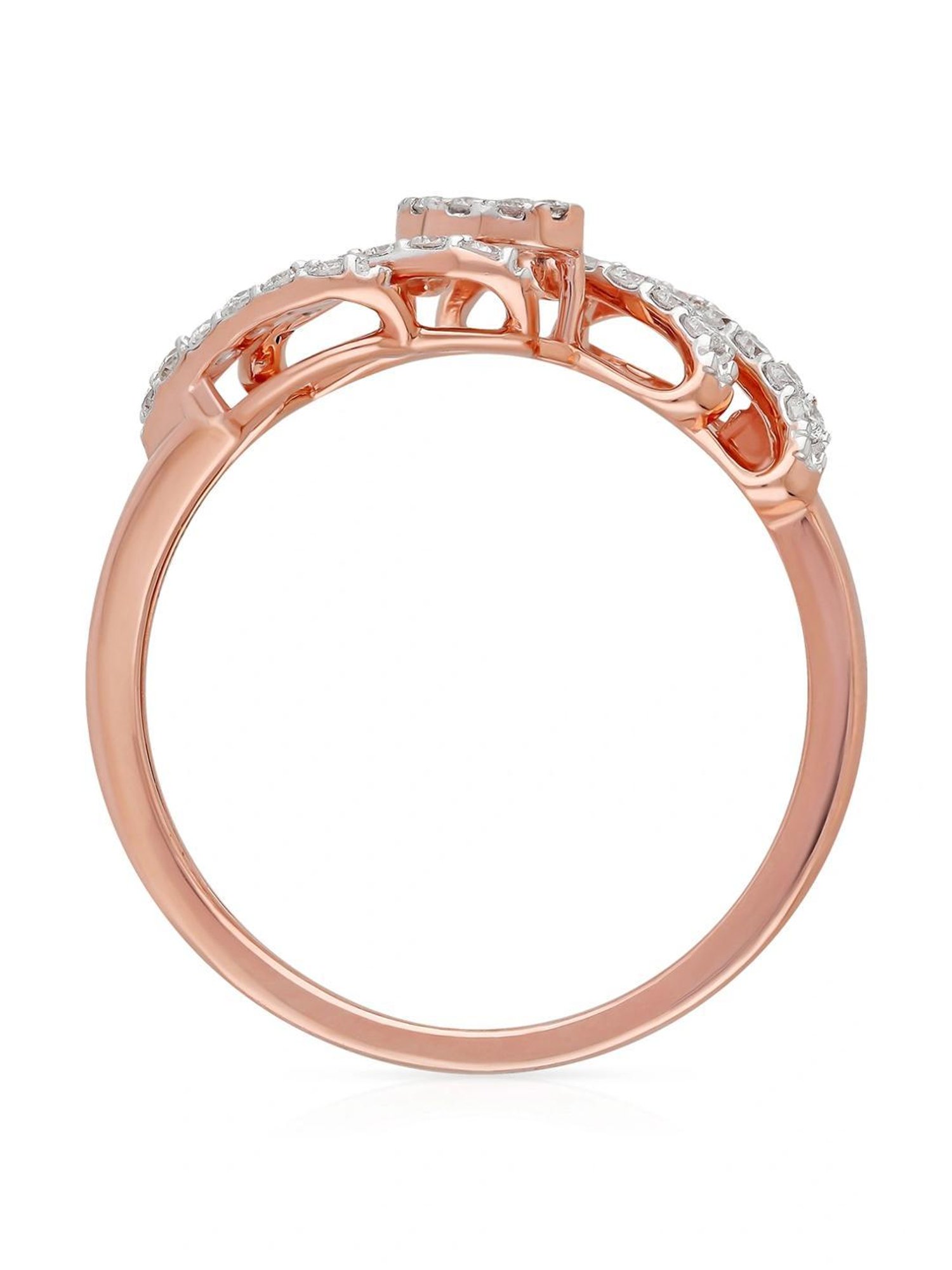 Mia By Tanishq Nature's Finest 14k Yellow Zigzag Treasures Gold Diamond Ring