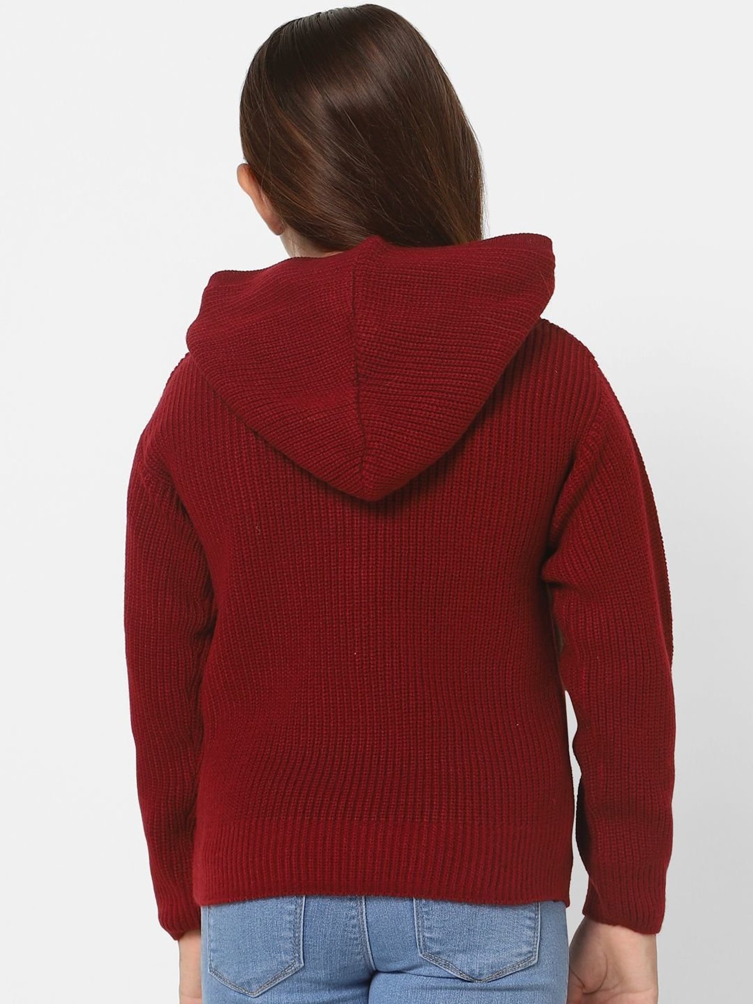 Elle Kids Black Solid Full Sleeves Sweater