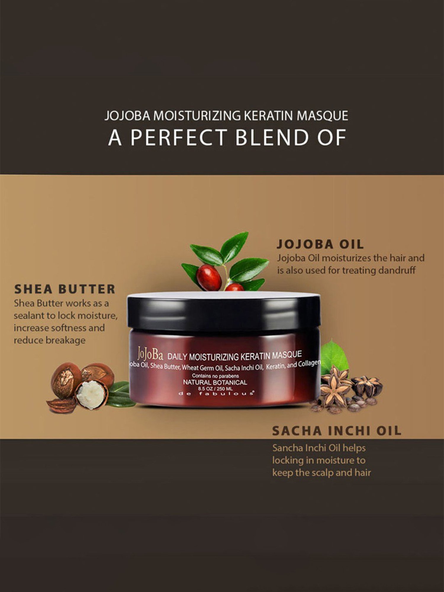 Amazon Series Jojoba Daily Moisturizing Keratin Masque - 250 ml