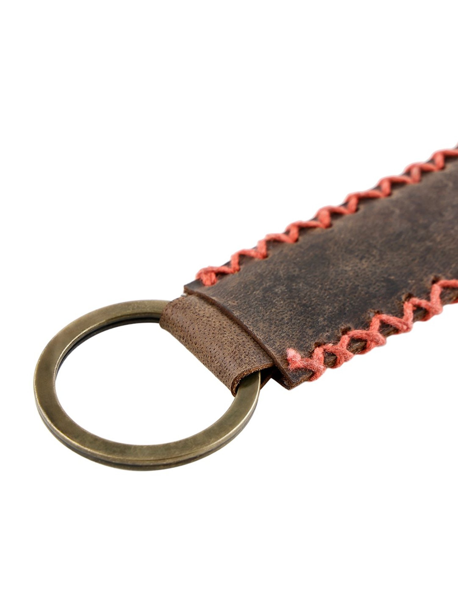 SASSORA Sliver Leather Keychain Key Ring Holders Anniversary Gift, Birthday Gift - Pack of 2