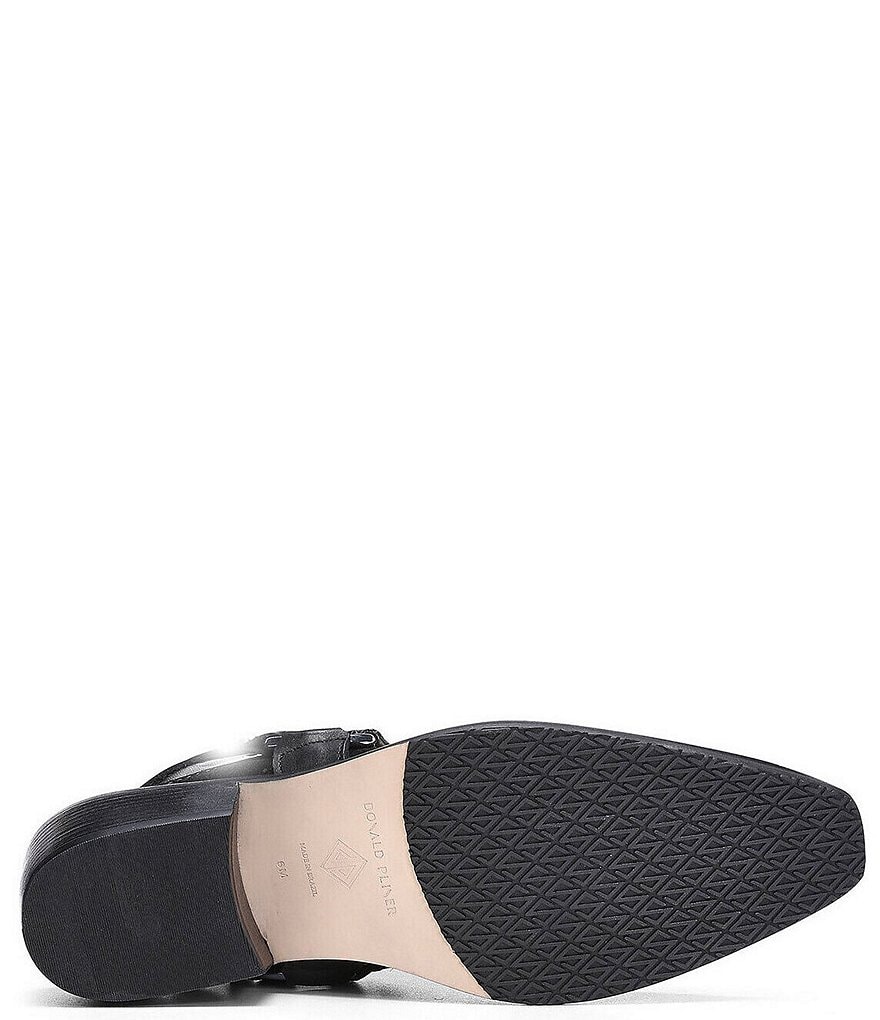 Donald Pliner Mazzy Suede Snake Print Harness Western Mule Shooties