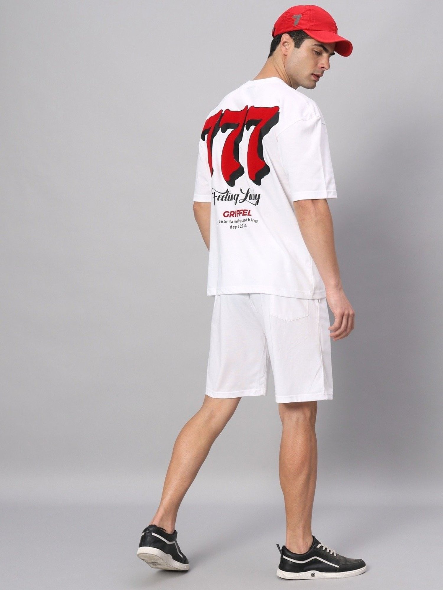 Griffel White Cotton Loose Fit Printed Co-Ord Set