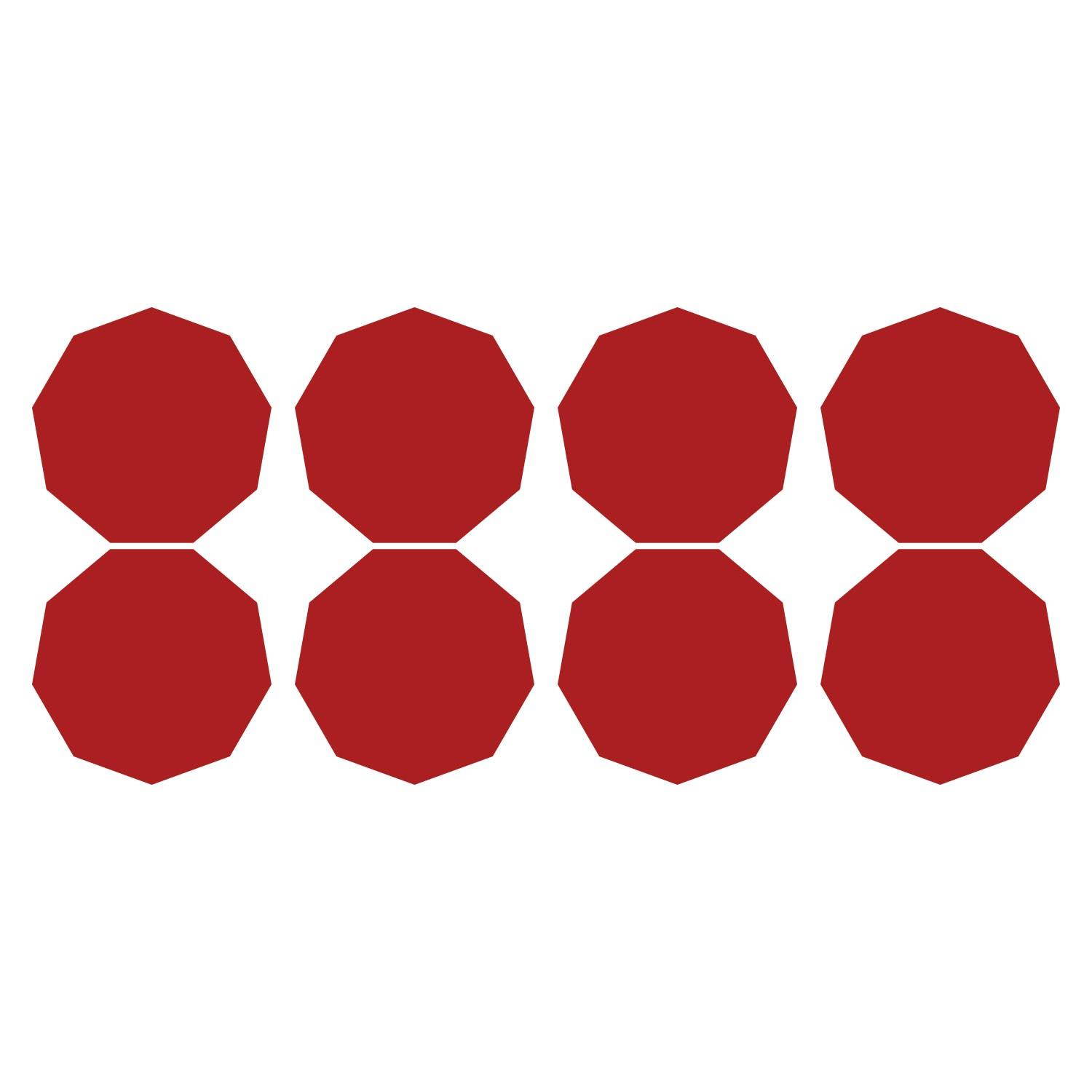 LiteMark 2 Inch Blue Nonagon Decals - Pack of 80