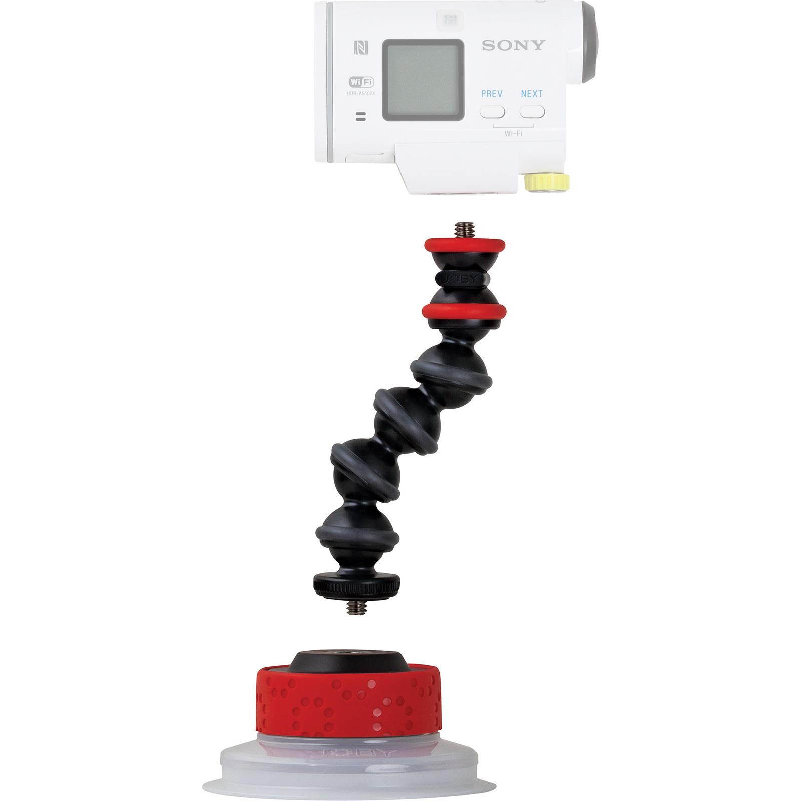 Joby Action Camera Suction Cup & GorillaPod Arm (Black/Red) for GoPro and Action Sports Video Camera Camcorders