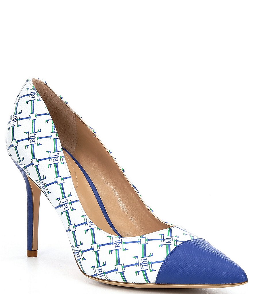 Lauren Ralph Lauren Lindella Logo Pointed Cap Toe Pumps