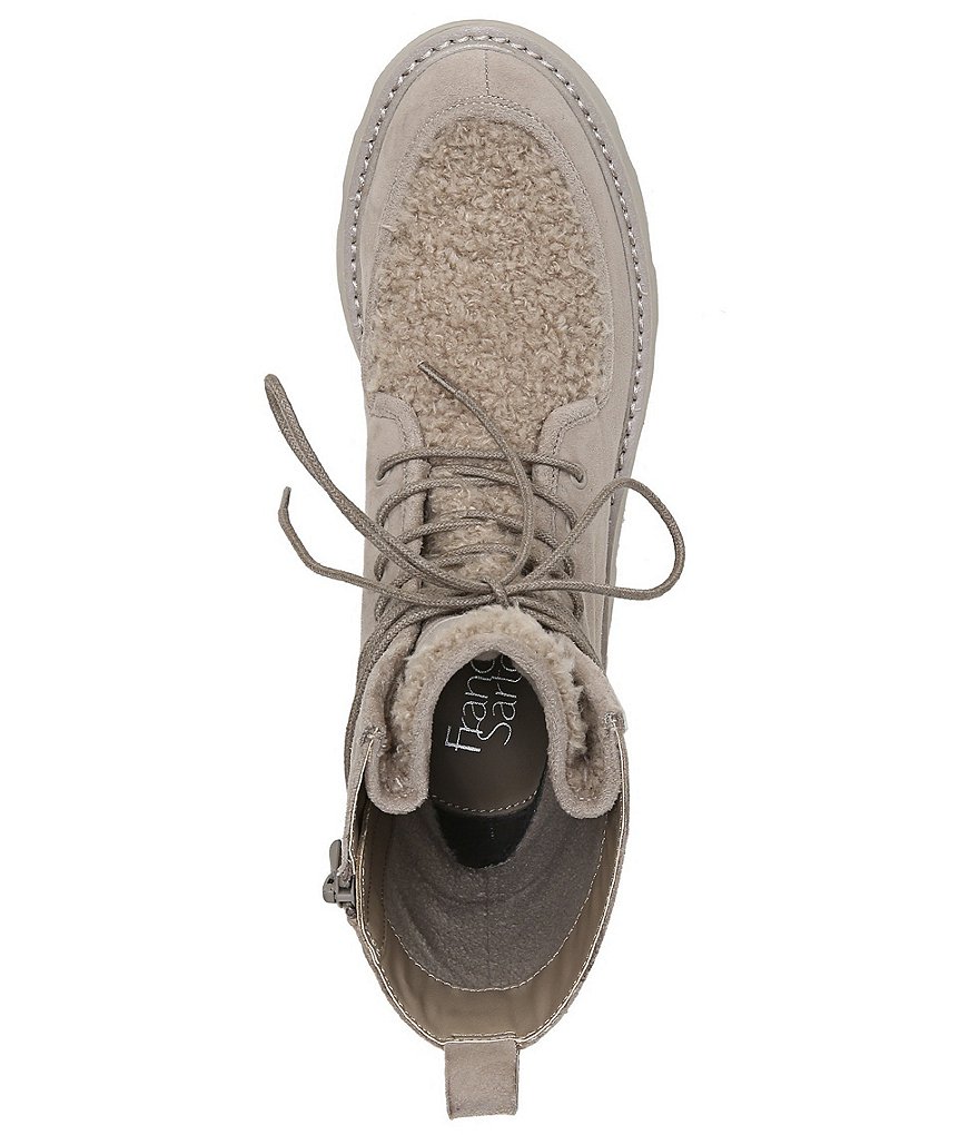 Franco Sarto Margey2 Suede Faux Shearling Platform Combat Booties