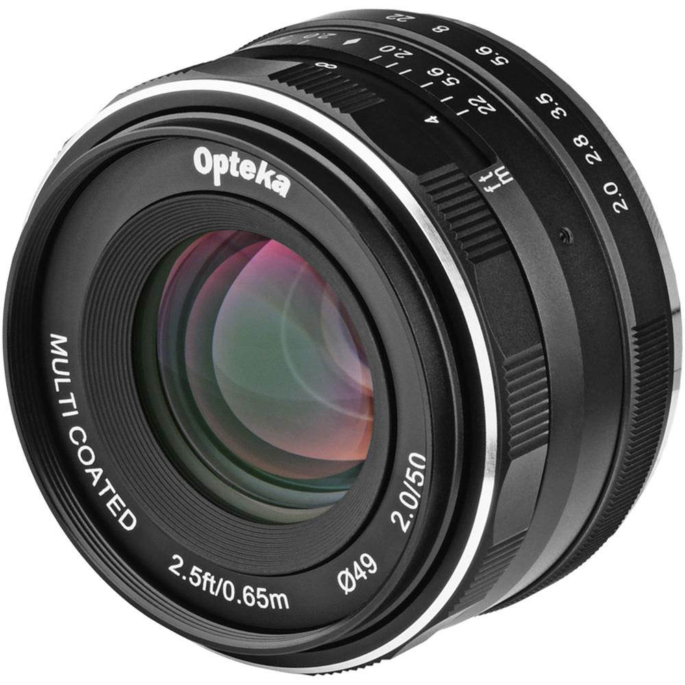 Opteka 50mm f/2.0 HD MC Manual Focus Prime Lens for Fuji X Mount APS-C Digital Cameras