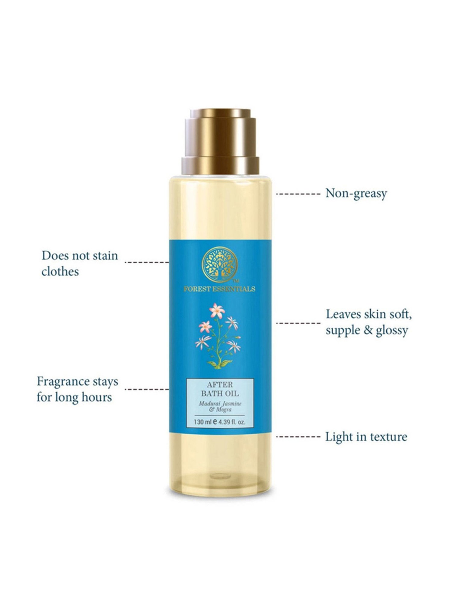 Forest Essentials Madurai Jasmine & Mogra Nourishing After Bath Body Oil - 130 ml