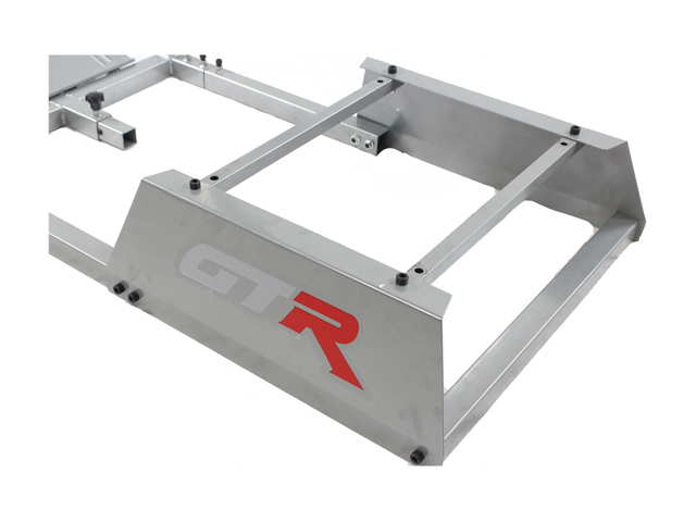 GTR Racing Simulator GTAF-S-S105LBKRD - GTA-F Model (Silver) Triple or Single Monitor Stand with Black/Red Adjustable Leatherette Seat, Racing Simulator Cockpit gaming chair Single Monitor Stand