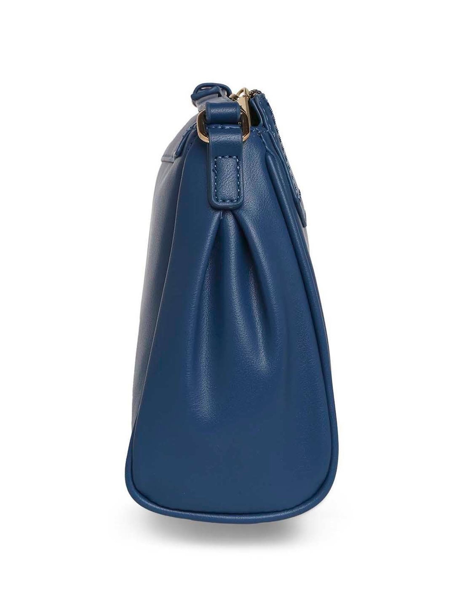 Marina Galanti Blue Solid Medium Sling Handbag