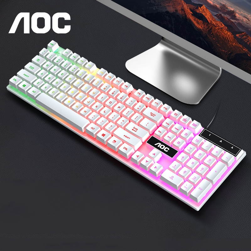 AOC KB121 Brown Switch Mechanical Feeling Keyboard for Office and Game, Support PC  and Laptop( Multi-colored Light Version)