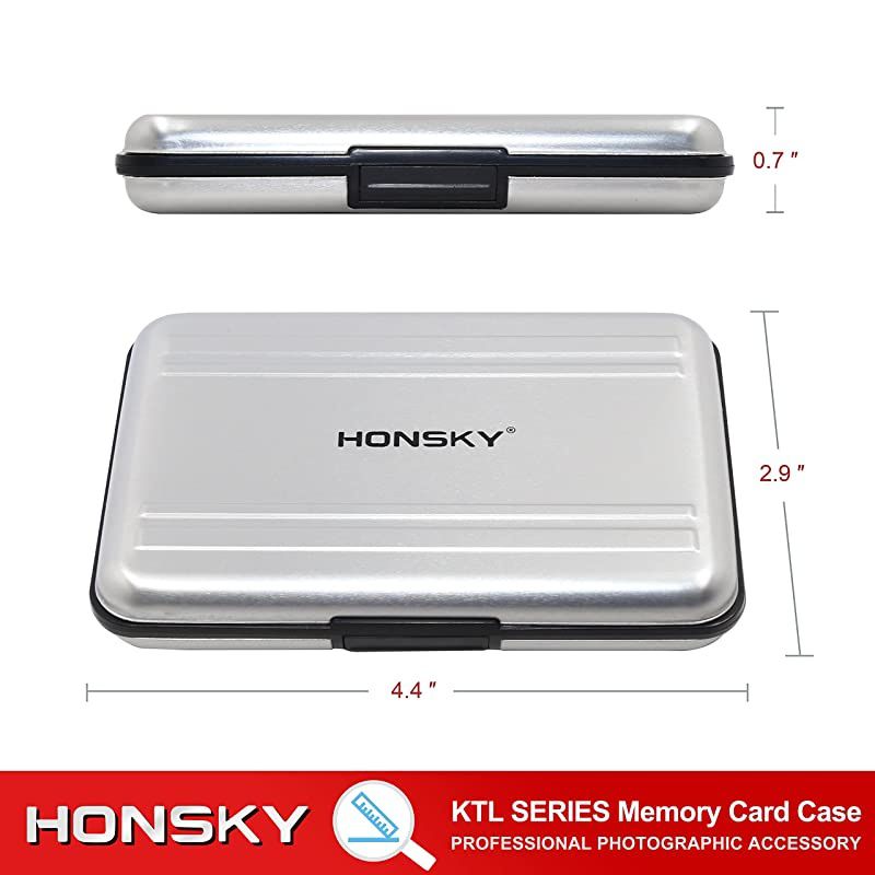 9 Sets Aluminum Water Resistant UHS-I SD Micro SD SDHC SDXC SecureDigital Memory Card Carrying Case Holder Organizer Box Keeper Computer Camera Media Storage Organization, Silver