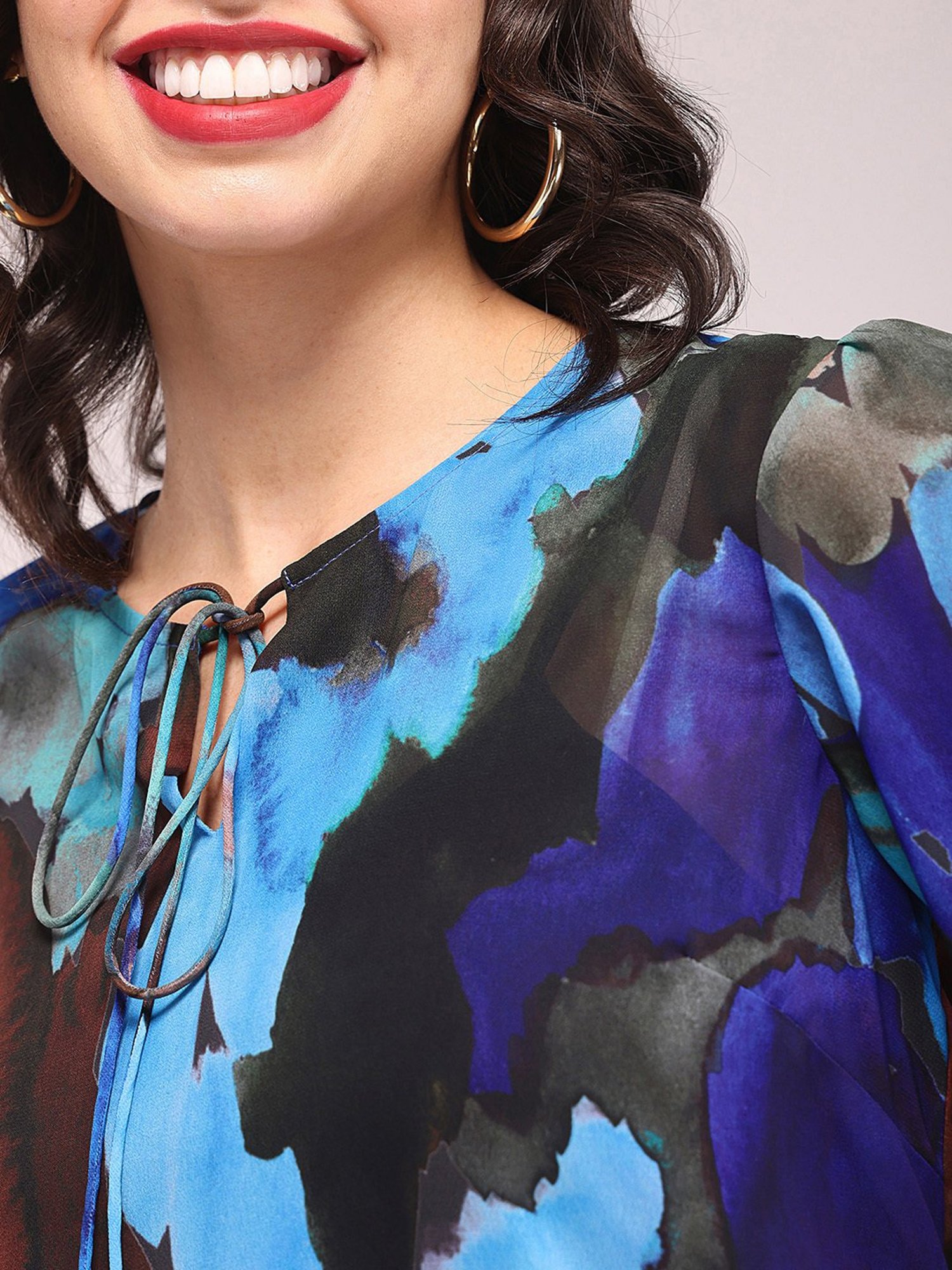 Fablestreet Blue Printed Top