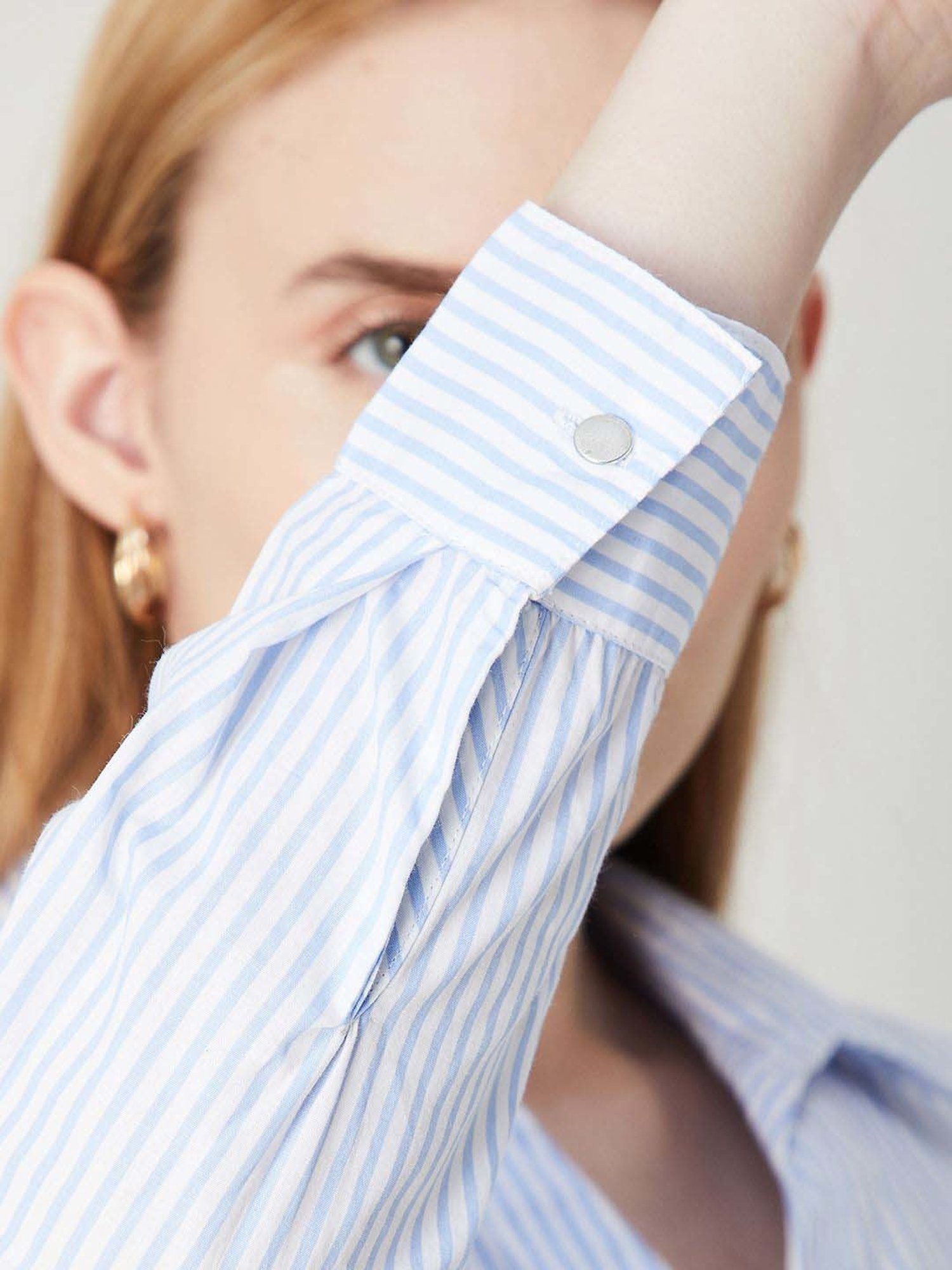 Code by Lifestyle Blue Cotton Striped Shirt Dress