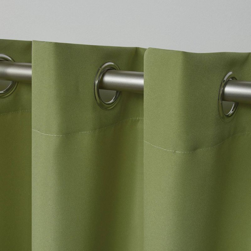 Set of 2 120"x54" Solid Cabana Grommet Top Light Filtering Curtain Panels Green - Exclusive Home