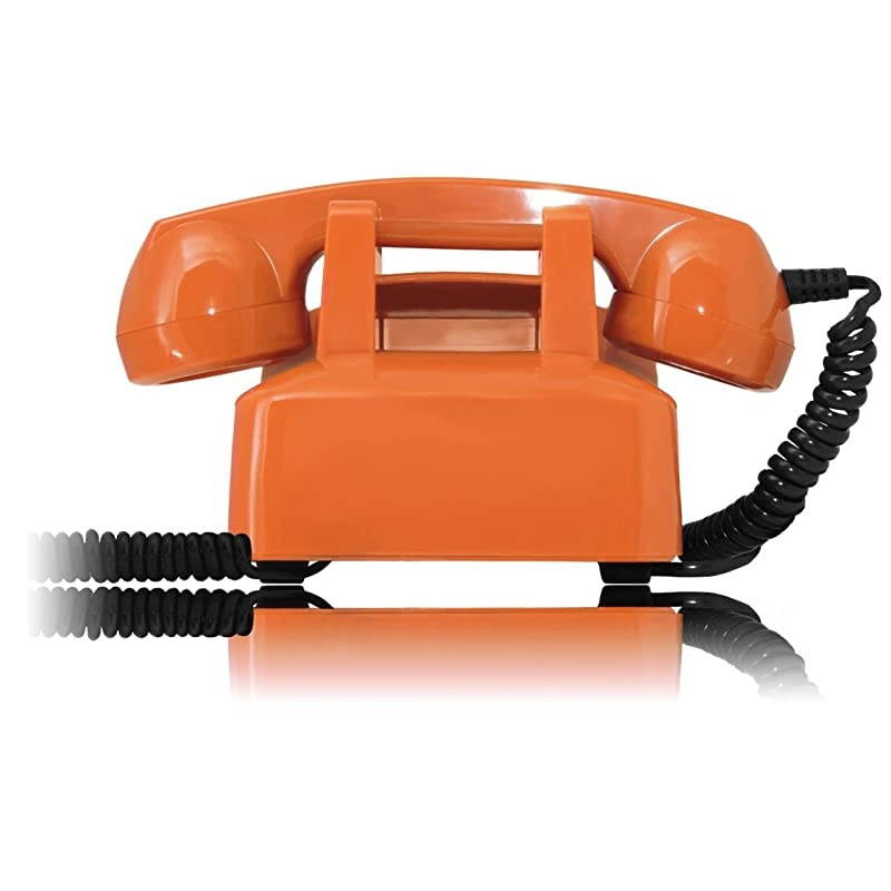 60s Cable with Classic United States Rotary Dial Inlay Designer Retro PhoneRotary Dial TelephoneRetro Style PhoneVintage TelephoneClassic Desk Phone with Rotary Dialler Orange