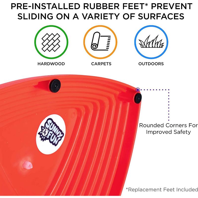 Sunny & Fun 11pc Balance Stepping Stones Obstacle Course for Kids | Rubber Grip Bottom River Stones in 4 Varying Sizes & Steepness | Indoor & Outdoor Toy Improves Coordination & Strength | Max 220 Lbs