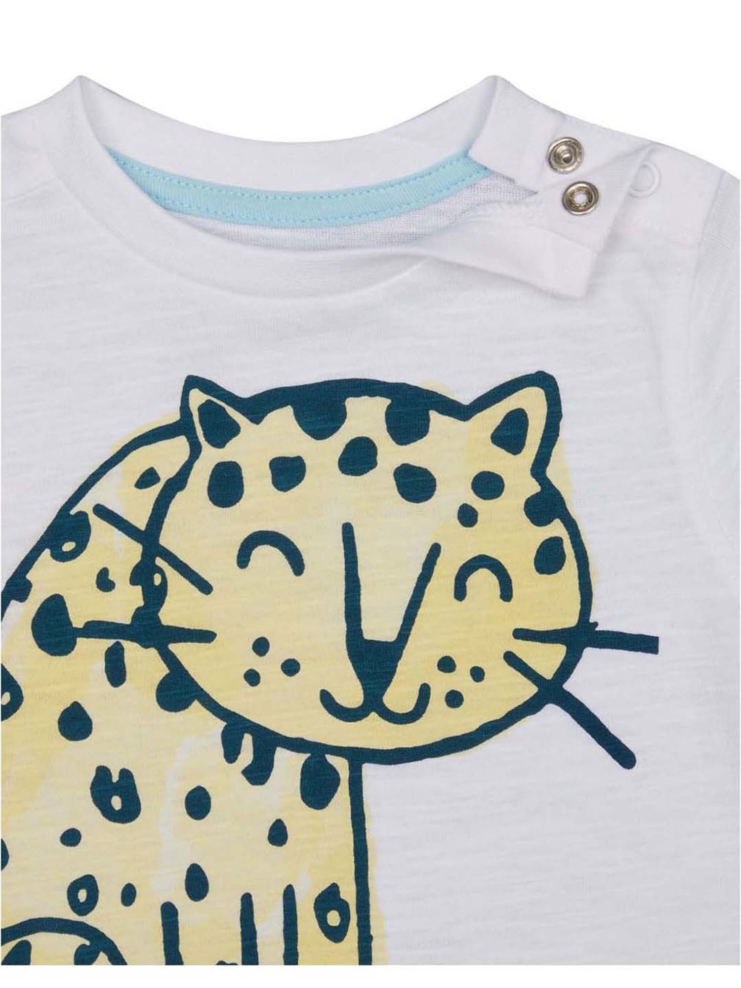 Mothercare Kids White & Yellow Cotton Printed T-Shirt