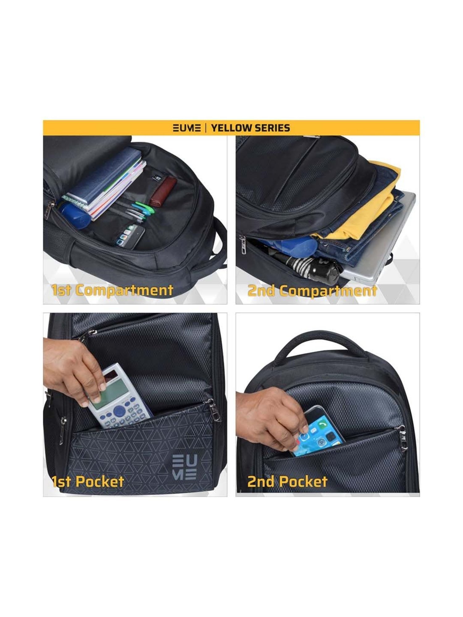 Eume Virgo 29 Ltrs Black Medium Laptop Backpack