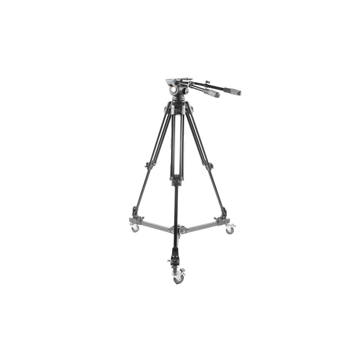 Prompter People TRI-HD500 3-Section Aluminum Tripod System with Spreader & Dolly