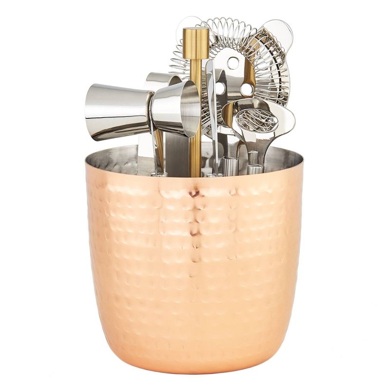 Old Dutch 5pc Stainless Steel Aura Hammered Bar Tools Set Copper