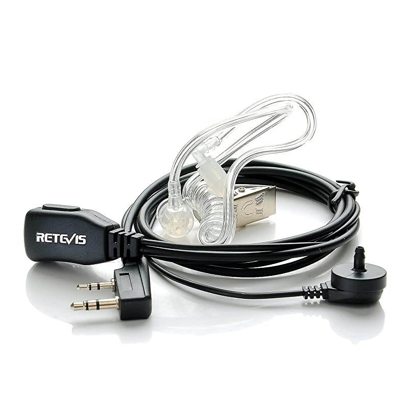 2 Pin PTT Mic Covert Acoustic Tube Earpiece Headset for Kenwood PUXING Baofeng UV5R UV5RA 888S  H777 RT7 RT211 Pack