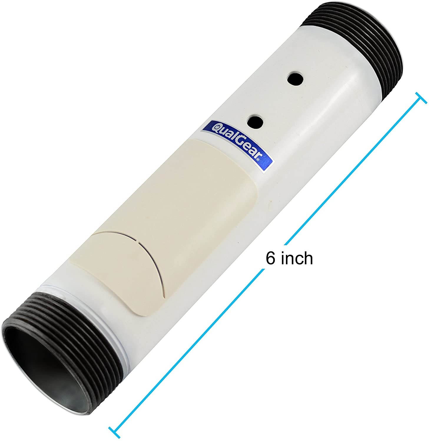 QualGear QG-PRO-PM-6IN-W Pro-AV 1.5" Npt Threaded Pipe, 6" Length Projector Accessory