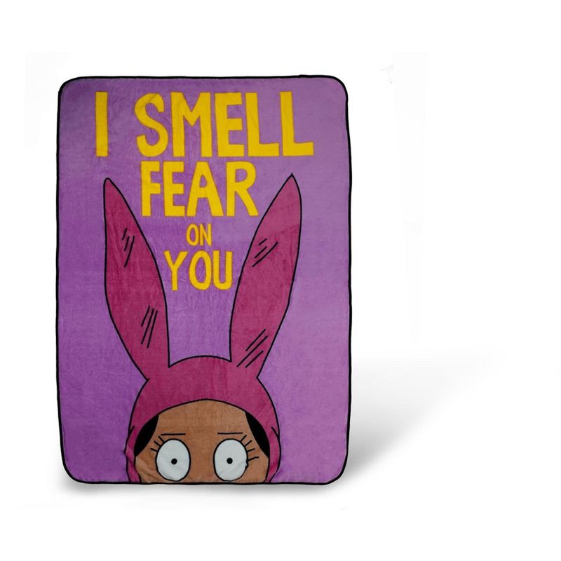 Surreal Entertainment Bob's Burgers Louise Throw Blanket | I Smell Fear On You | 64 x 44 Inches