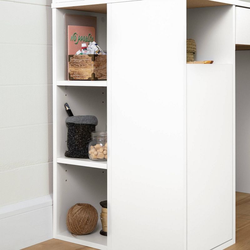 Crea Craft Table Wth Hutch Pure White - South Shore