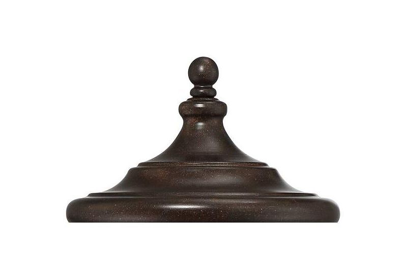 Franklin Iron Works Outdoor Post Light Fixture LED Dimmable Bronze 19" Clear Seedy Glass for Exterior Garden Yard Driveway