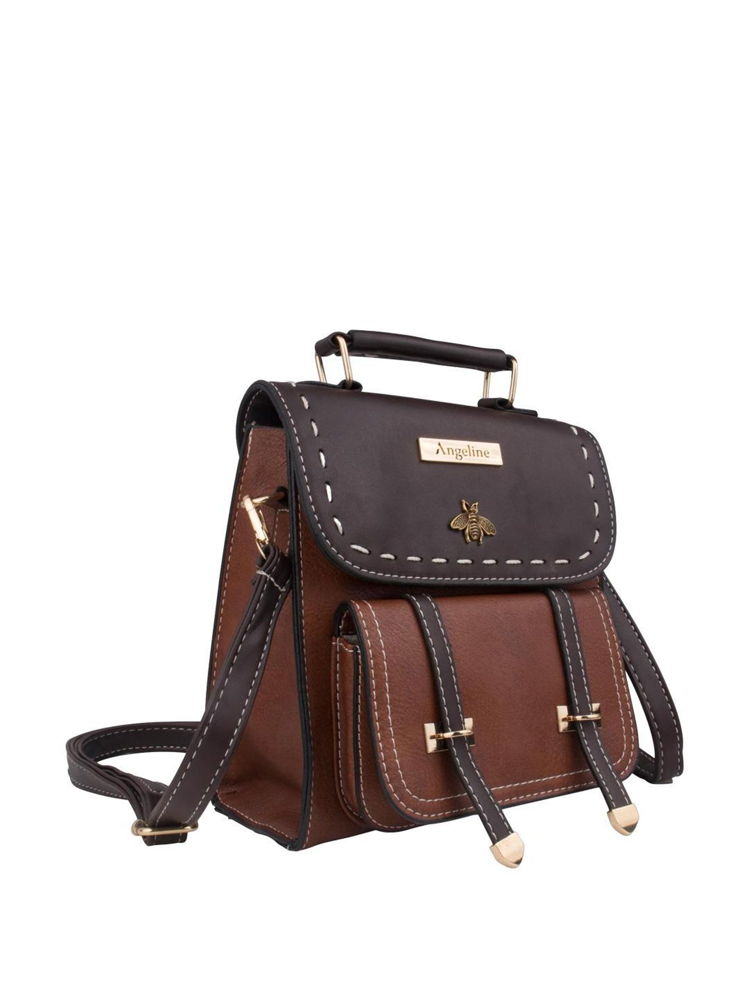 Angeline Brown PU Medium Backpack