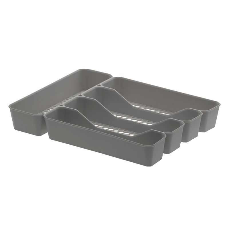 10"x13" Hexa 5-Divider Silverware Tray Gray - Spectrum Diversified