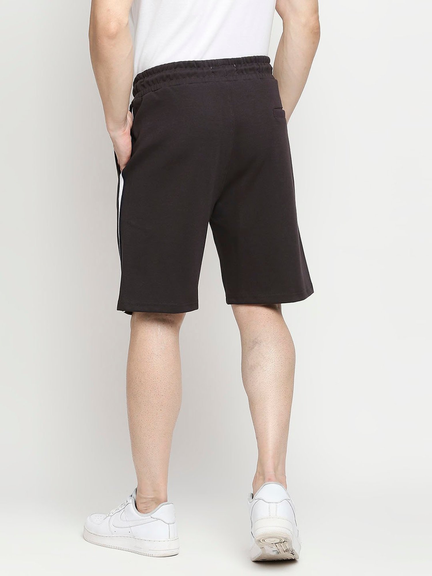 UnderJeans by Spykar Brown Cotton Regular Fit Shorts