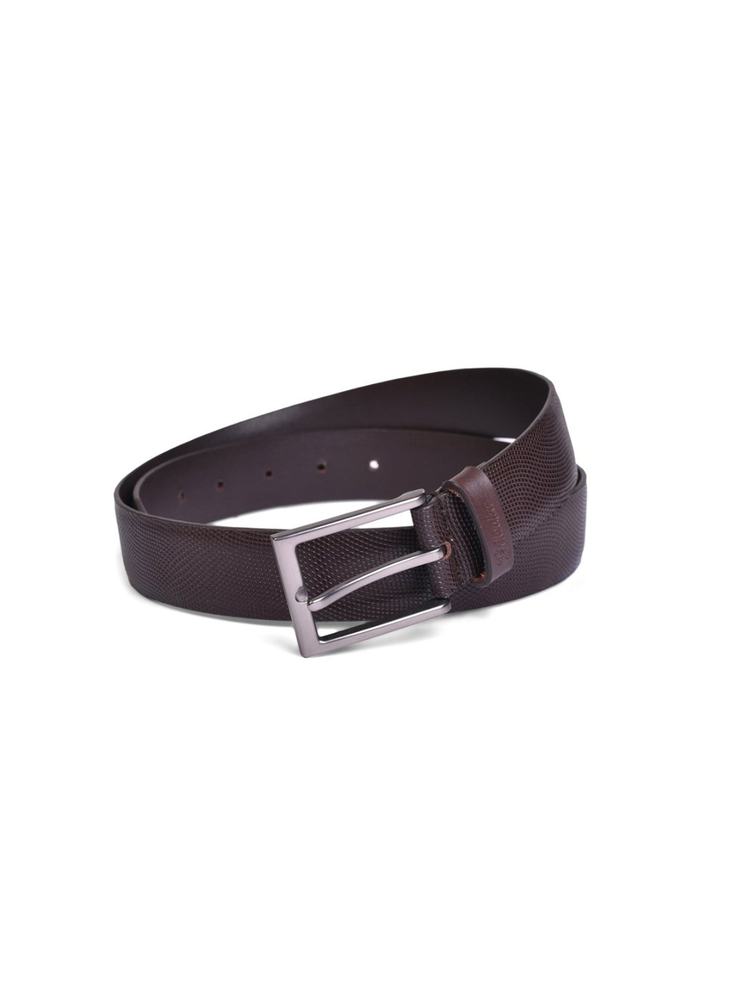 BELWABA Brown Textured Formal Leather Belt for Men