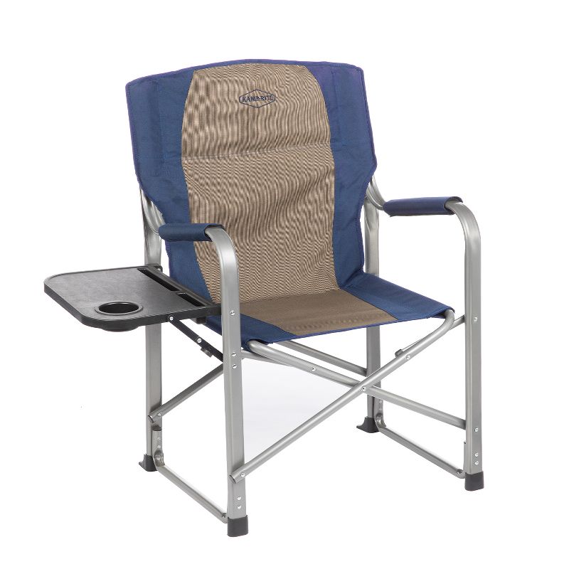Kamp-Rite CC105 Outdoor Tailgating Camp Durable Folding Director's Chair with Side Table, Cup Holder, and Padded Seat