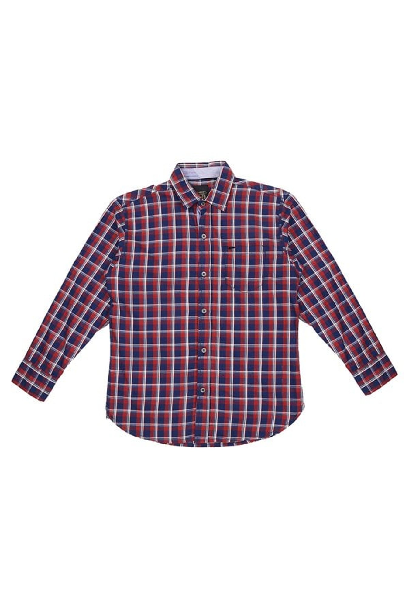Gini & Jony Boys Red & Navy Checks Shirt