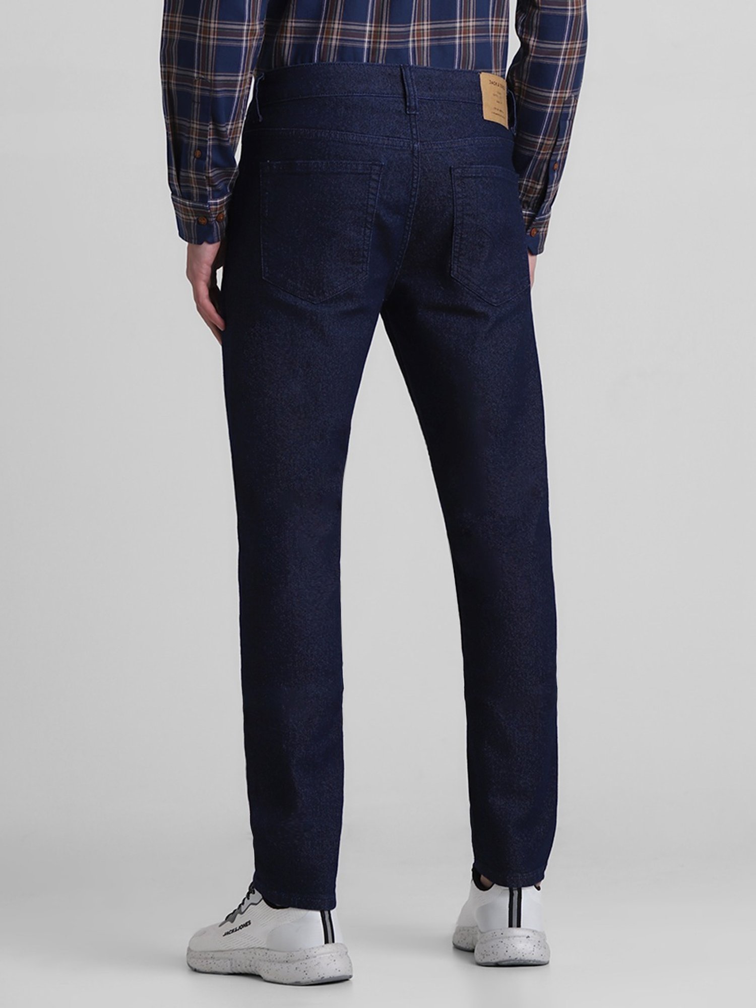 Jack & Jones Dark Blue Denim Cotton Skinny Fit Jeans