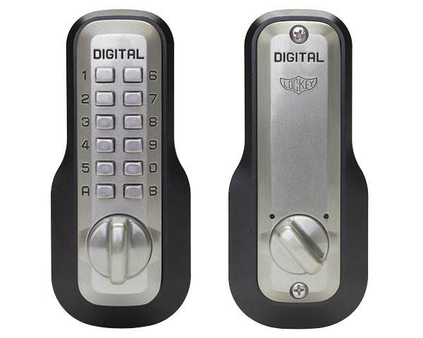 LockeyUSA Digital Door Lock M210 Mechanical Keyless Entry Deadbolt, Satin Nickel