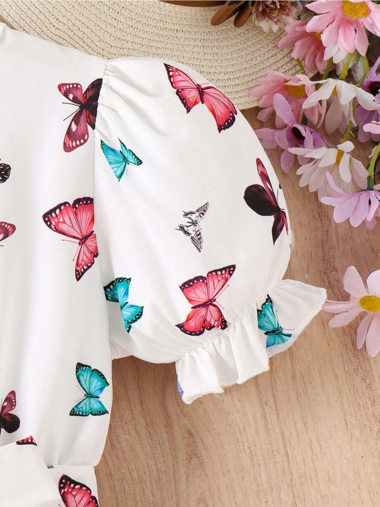 Bolly Lounge Girls Smoke White Floral Dress