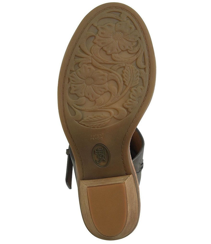 Sofft Menaka Snake Print Leather Accent Block Heel Sandals