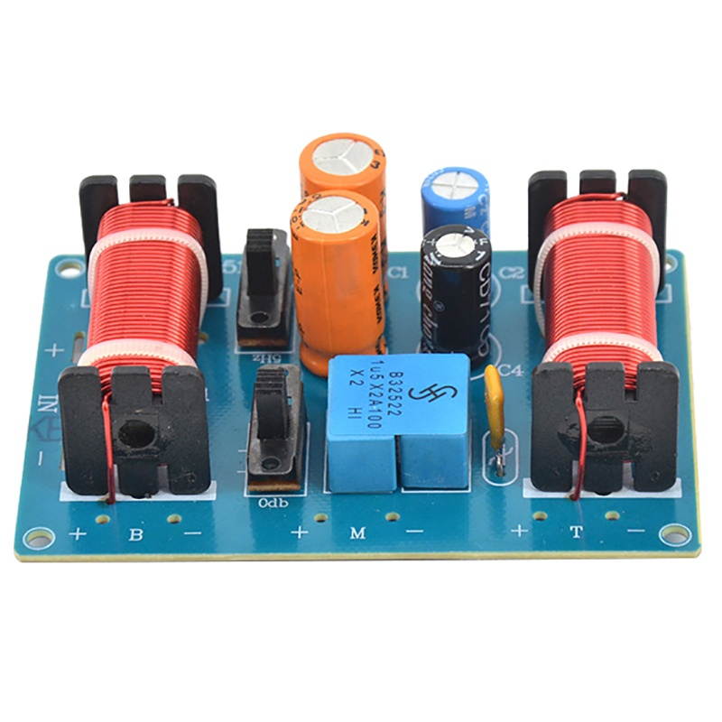 150W Speaker Treble Alto Bass Audio Frequency Divider 3 Way Crossover Filter for 4-11 Inch Bookshelf Speakers