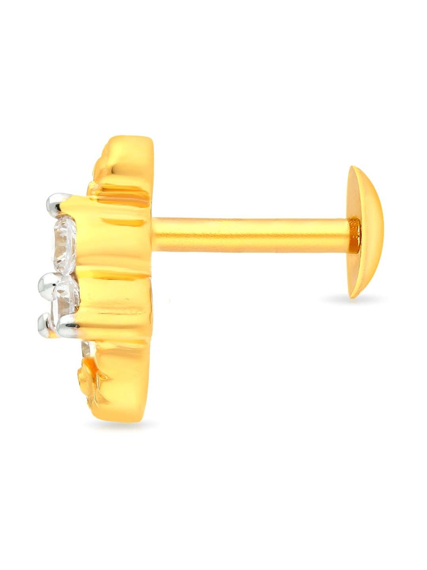 Malabar Gold and Diamonds 22k Gold Paisley Nosepin for Women