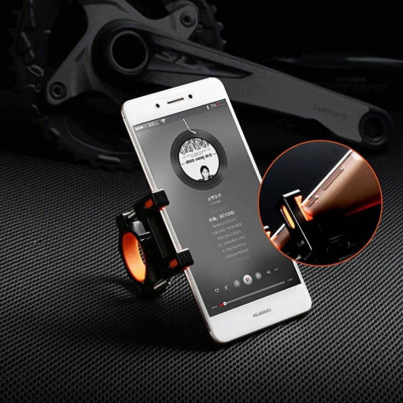 Bike Phone Mount, Aluminum Bicycle Motorcycle Cell Phone Holder 360&deg; Rotation Bike Handlebar Phone Cradle, Compatible with Smartphones Between 7cm-9.5cm Wide